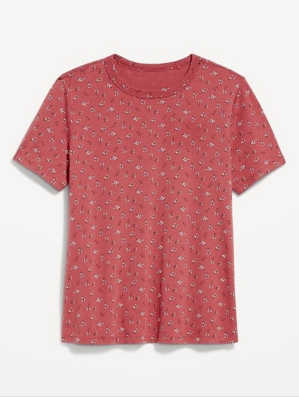Old Navy Dusty Rose Mini Floral Everywhere Cotton Crewneck Tee. Size Medium